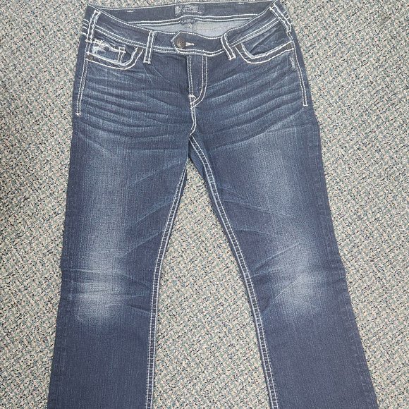 Women's Silver "Tuesday" Blue Jeans Mid Slim Boot W 31 L 33 - Picture 3 of 12